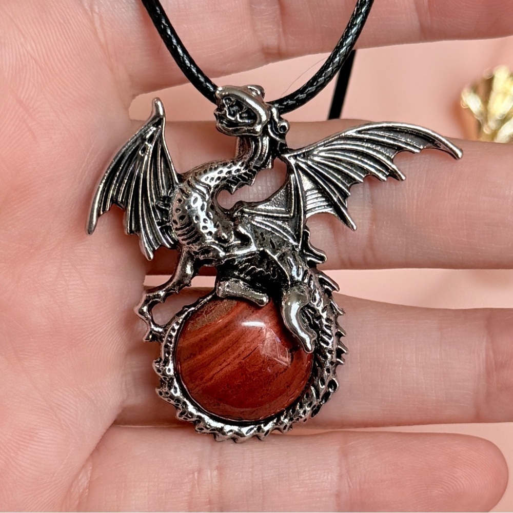 Silver Dragon Pendant Necklace For Men & Women.